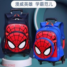 Zaino scuola Spiderman rotante trolley borsa con ruote valigia bagaglio regalo