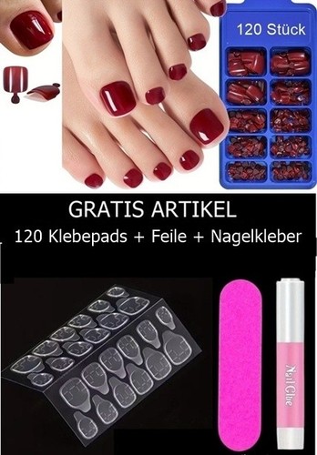 120 pezzi unghie piedi - pezzi,