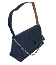 Borsa a tracolla denim nera