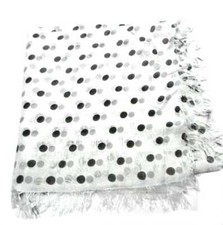 Sciarpa bianca a pois neri