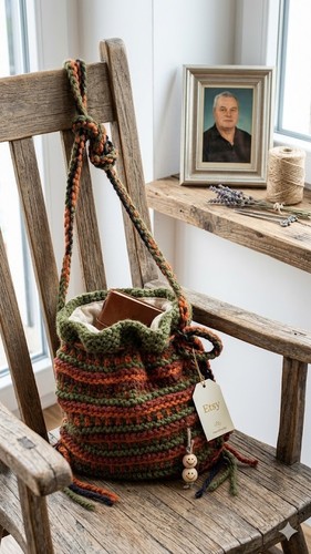Borsa rustica maglia con - maglia,