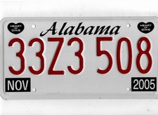 ALABAMA 2005 license plate