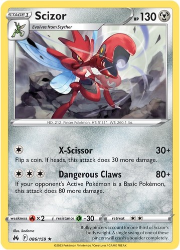 Pokémon tcg scizor 086 159 - scizor, 086/159