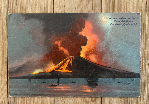 Cartolina epoca vulcano - cartolina, d'epoca