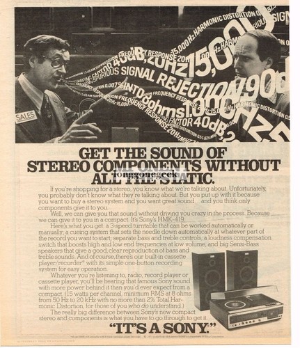 Sony hmk 419 1978 impianto - sony,