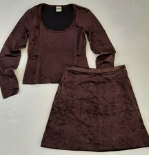 Completo set maglia maglietta e mini gonna donna ragazza Benetton Taglia XS