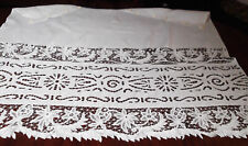 Tenda Antico di Lino 115 CM X 133 CM con Decorazione Pizzo A Cordonnet