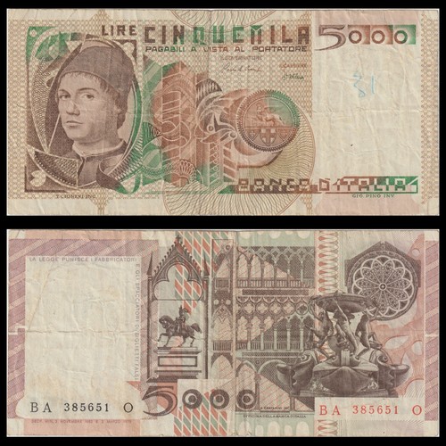 Italy 5000 lire - 🇮🇹,  5000