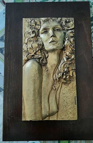 Scultura legno ottone - legno, e