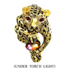 925 Argento Sterling Spilla Ovale Nero Opale Mozambico Granato Gemma Gioielli