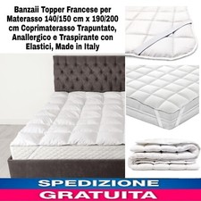 Topper Francese per Materasso 140/150 cm x 190/200 cm Coprimaterasso Trapuntato 