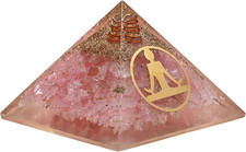 Piramide Di Orgone Di Quarzo Rosa per Vibrazioni D'Amore, E Protezione Dall'Ener