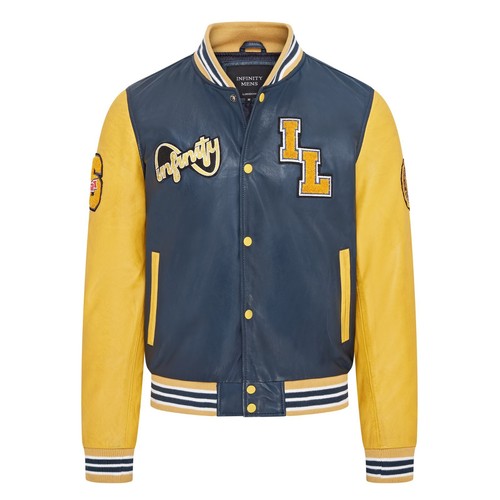 Giacca pelle varsity - in,