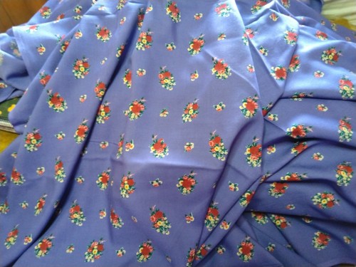 Tessuto cotone fantasia viola - cotone,
