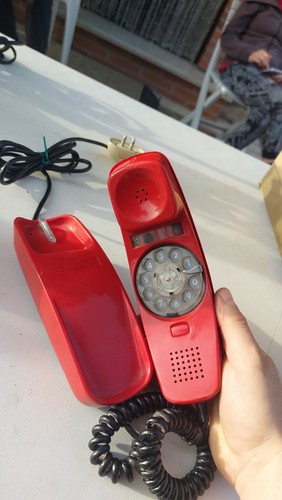 Telefono rosso rotella - telefono, a