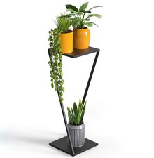 Portafiori metallo nero angolare 80 cm Z 96641 porta piante sgabello fiori
