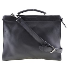 Borsa da lavoro FENDI Peekaboo Ceria 2WAYShoulder pelle di vitello nera uomo