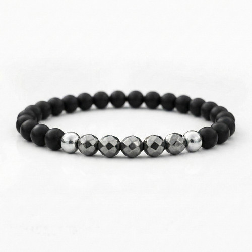 Bracciale onice nero pietre - onice,