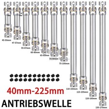 Albero di trasmissione in metallo acciaio inox 40-225 mm per trattore 1/14 Tamiya RC camion crawler