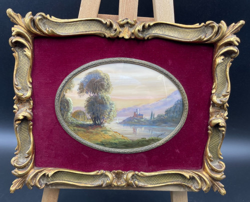 Quadro ovale paesaggio - , il