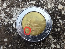 moneta 500 lire 1989 con