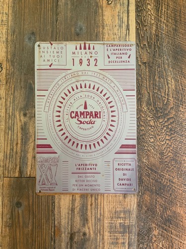 Insegna metallo campari - in,
