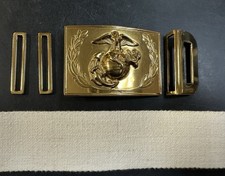 USMC US MARINE CORPS STAFF NCO ABITO BLU CINTURA BIANCA CON FIBBIA OTTONE