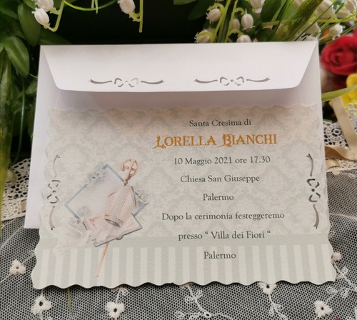 Invito santa cresima - santa, ragazza