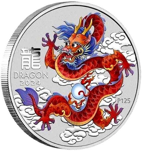 Argento lunar 3 drago - oz,