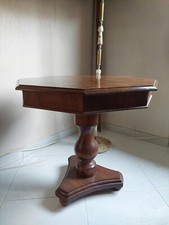 Tavolino ottagonale d'antiquariato in radica