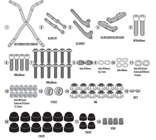 Kit attacco givi sr1206 per - kit,