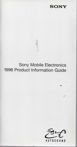 Sony mobile electronics - electronics, 1996