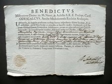 Attestato Prima Clericali Tonsura Menafoglio Milano Sigillo S. Ambrogio 1722