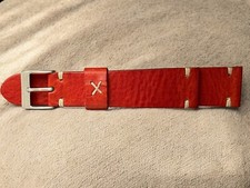 20 mm RED Ferrari Leather watch Strap for vintage watch like speedmaster gmt sub