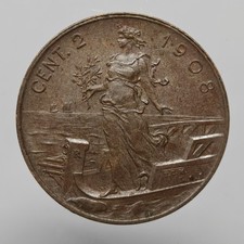 2 Centesimi 1908 RARO QSPL