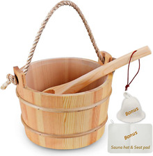Secchio e mestolo per sauna in