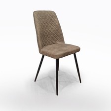 SEDIA MOD. ALINA IN METALLO NERO E TESSUTO VINTAGE VISONE