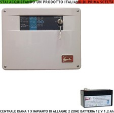 Centrale Antifurto Diana 2 Zone Batteria 1,2 Ah Impianto Antifurto Garage Espand