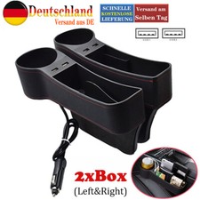 Seggiolino auto USB spazio scatola portaoggetti monete organizer portaoggetti portabevande X2