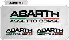 3 Adesivi auto fiat 500 abarth assetto corsa stickers decal tutti i colori 