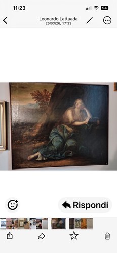 Quadro antico olio tela - olio, su