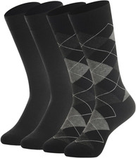 Merino Wool Socks for Men, Smart Wool Socks Mens 6-12 2pairs-black+greyargyle