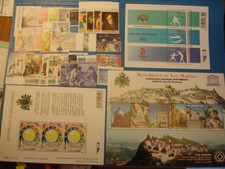 San Marino 2008 annata completa 33 v. + 3 BF Foglietti SOTTOFACCIALE nuovi **