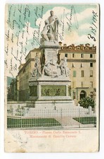 1907 Torino P.zza Carlo Eman. I Monum. di Camillo Cavour Nice Francia FP COL VG