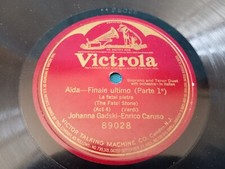 Disco 78 Rpm J. GADSKI ENRICO CARUSO Aida Finale Part 1 VICTROLA89028 MONOFACCIA