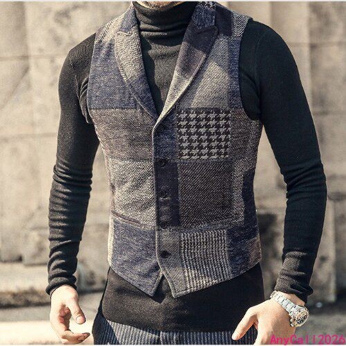 Gilet uomo vintage - patch, plaid