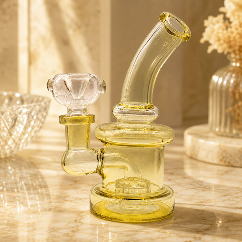Mini bong vetro color - vetro, oro