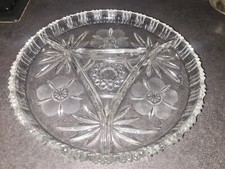 Antica antipastiera centrotavola salsiera in cristallo molato vassoio aperitivo