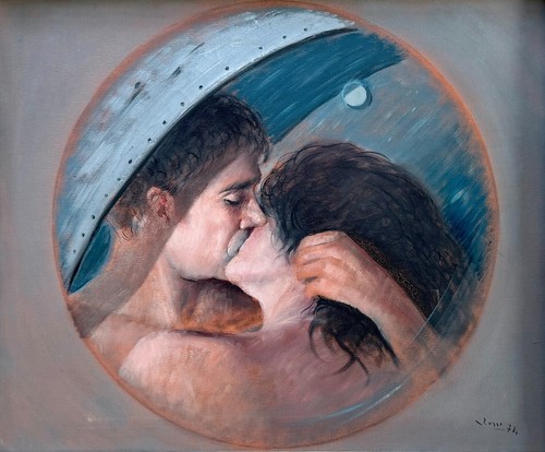 Mario russo 50x59 olio su - olio,