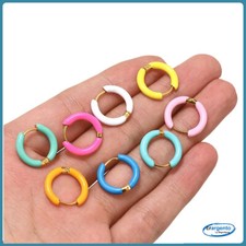 orecchini a cerchio da donna in acciaio inox estivi colorati pendenti piccoli